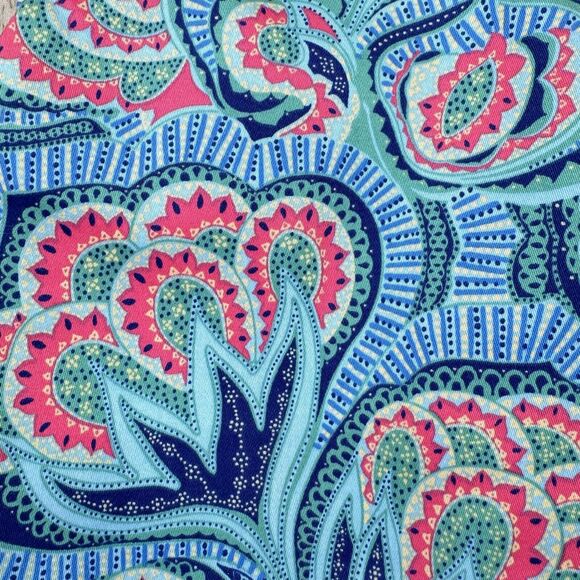 New Amy Butler Nora Clutch With Chain Oasis Azure Tropical Kiss Lock Closure - Picture 7 of 16